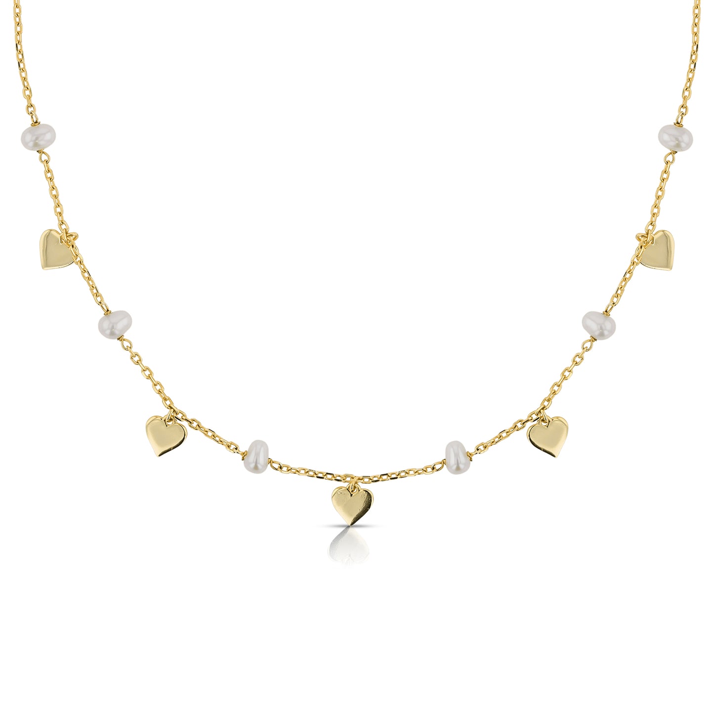 Heart And Pearl Choker Necklace