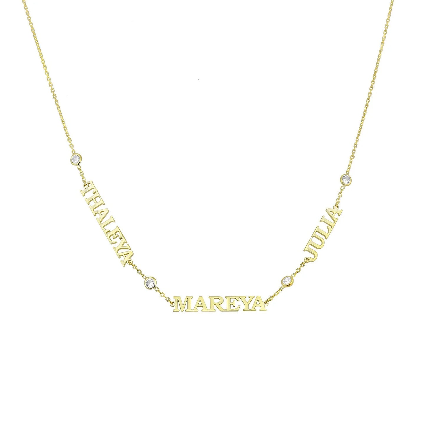 Personalised Three Name Necklace