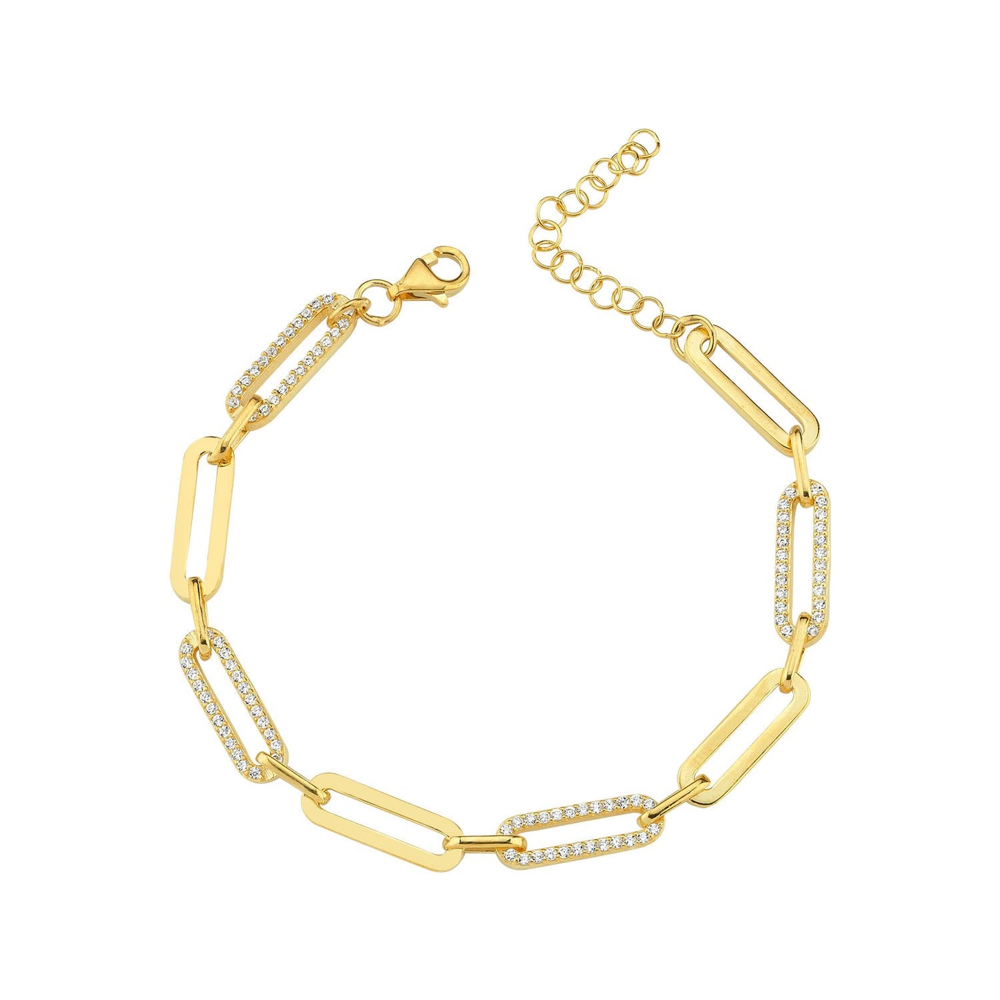 Diamond Paper Link Bar Bracelet