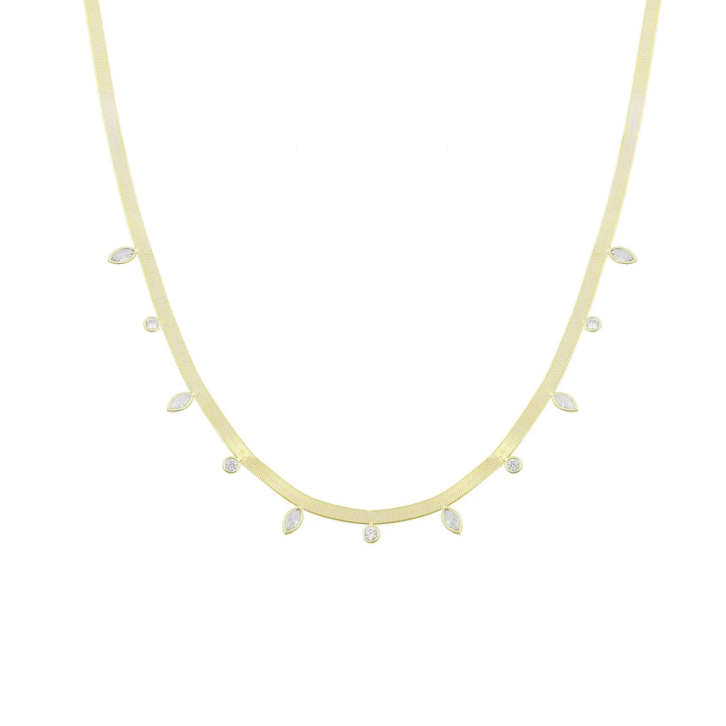 Marquise Stone Snake Choker Necklace