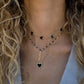 Black Enamel MAMA Drop Down Chain Necklace