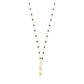 Black Enamel MAMA Drop Down Chain Necklace