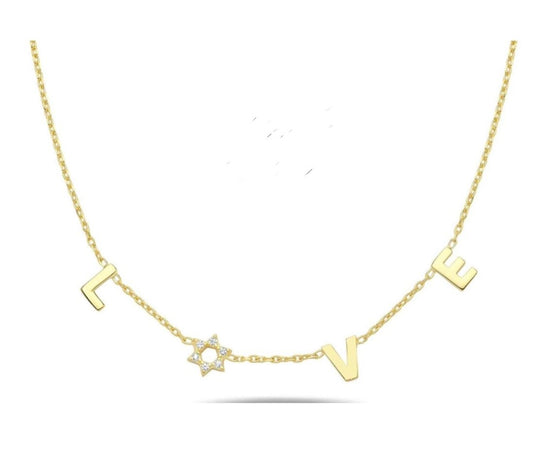Star of David Love Necklace