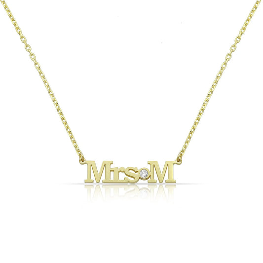 Personalised MRS Initial Necklace